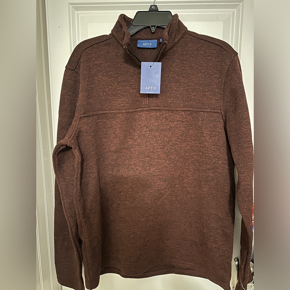 NEW Apt 9 Sweater Burgundy Medium M Zip up Ruby Red